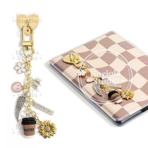 Kaciola Charm Chains for Kindle, Coffee Pendant Cute E-reader Phone Charm Bracelets Accessories Gift for Reader Booklovers Women Men, Charms Compatible for Kindle/E-Reader/Phone (A02) | Amazon (US)