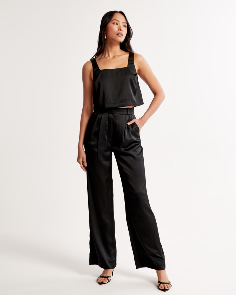 A&F Sloane Tailored Satin Pant | Abercrombie & Fitch (US)