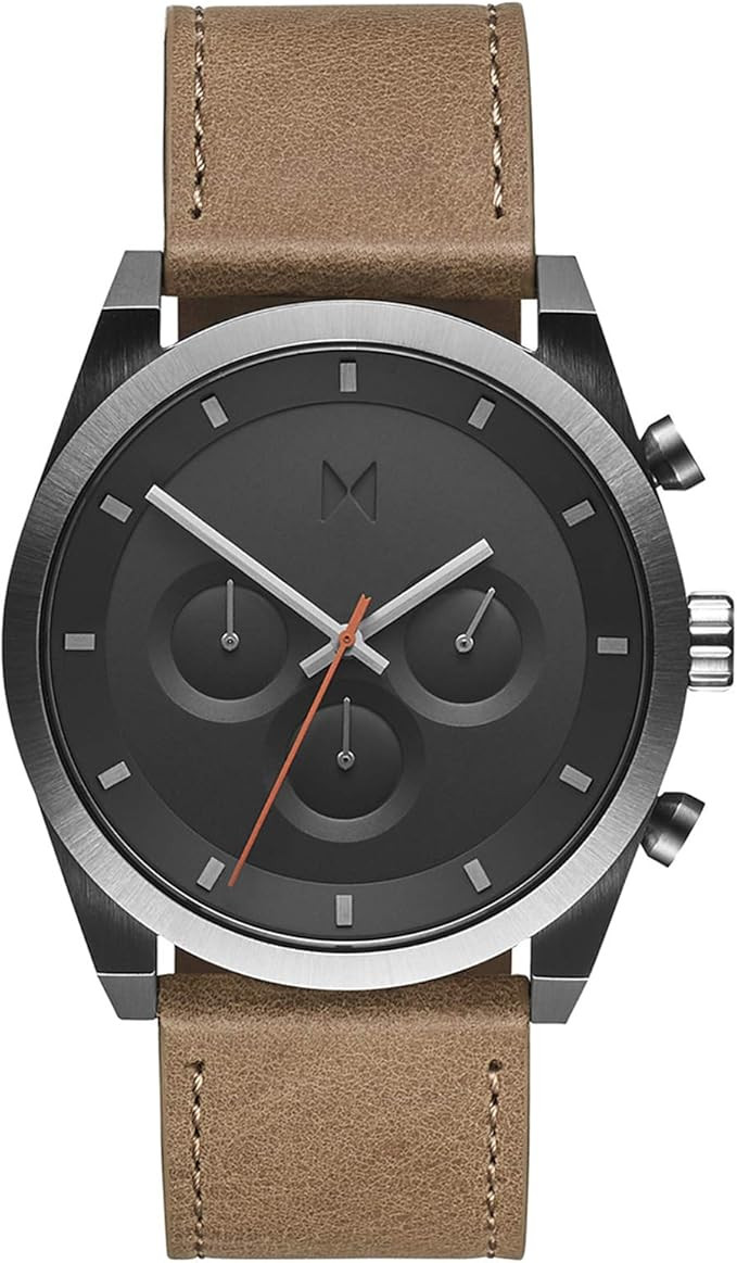 MVMT Element Chrono Mens Watch, 44 MM | Leather Band, Multifunction, Chronograph Watch with Date ... | Amazon (US)