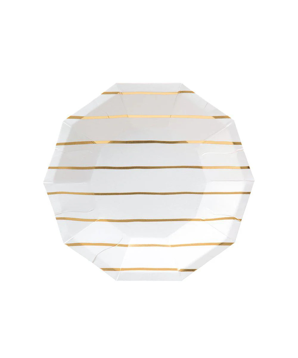 Frenchie Striped Plates (Small) | Oh Happy Day Shop