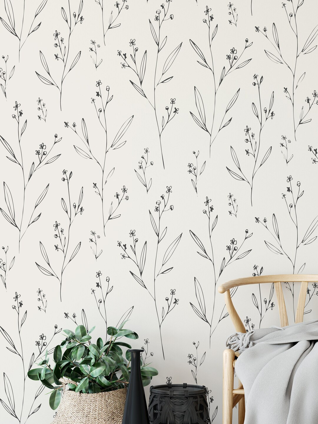 Modern and Minimal Wallpaper. Removable and Self Adhesive. Peel and Stick and Traditional Wallpap... | Etsy (US)