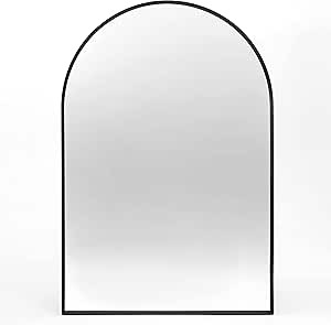 Minuover Arched Wall Mirror for Bathroom, 24"x36" Black Mordern Metal Frame for Entryway Living R... | Amazon (US)