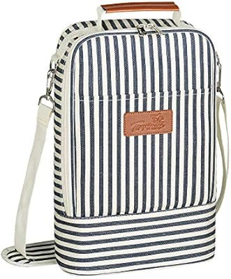 Tirrinia Insulated 2 Bottle Wine Tote Bag - Wine Tumbler Glass Cooler Carrier for BYOB Restaurant... | Amazon (US)