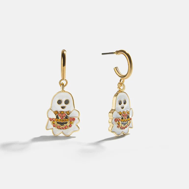 Ghosting Around Glow-In-The-Dark Kids' Halloween Earrings - White | BaubleBar