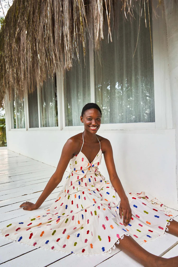 MULTICOLOR PINEAPPLE MIDI DRESS | FarmRio (US)