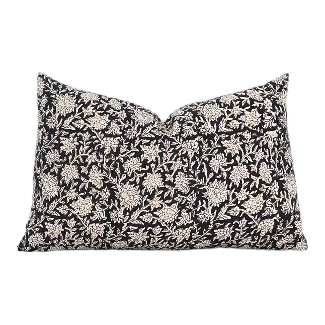 Designer Raven Floral Pillow Cover //  Black White Pillow Cover // Boutique Pillow Covers // Mode... | Etsy (US)