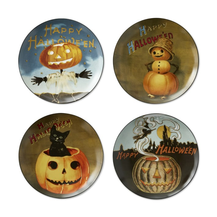 Vintage Halloween Mixed Salad Plates, Set of 4 | Williams-Sonoma