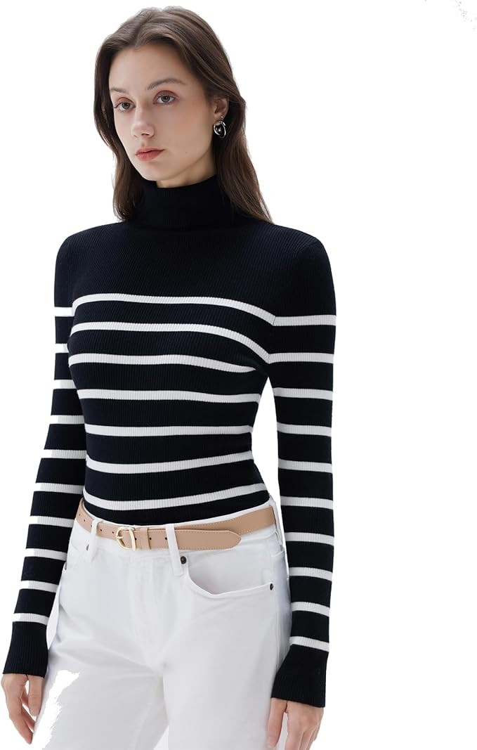 SUUKSESS Women Turtleneck Cashmere Blend Sweater Long Sleeve Shirts Fall Basic Thermal Tops Winte... | Amazon (US)