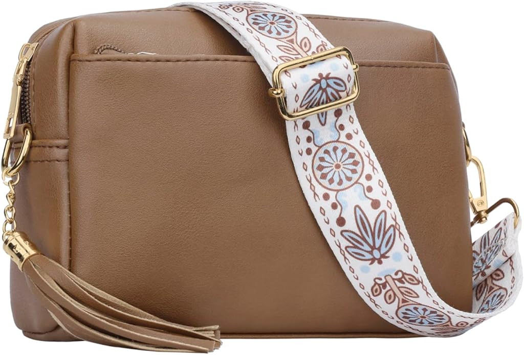 KKXIU Triple Zip Lightweight Small Crossbody Bags for Women Quilted Shoulder Purses and Handbags | Amazon (US)