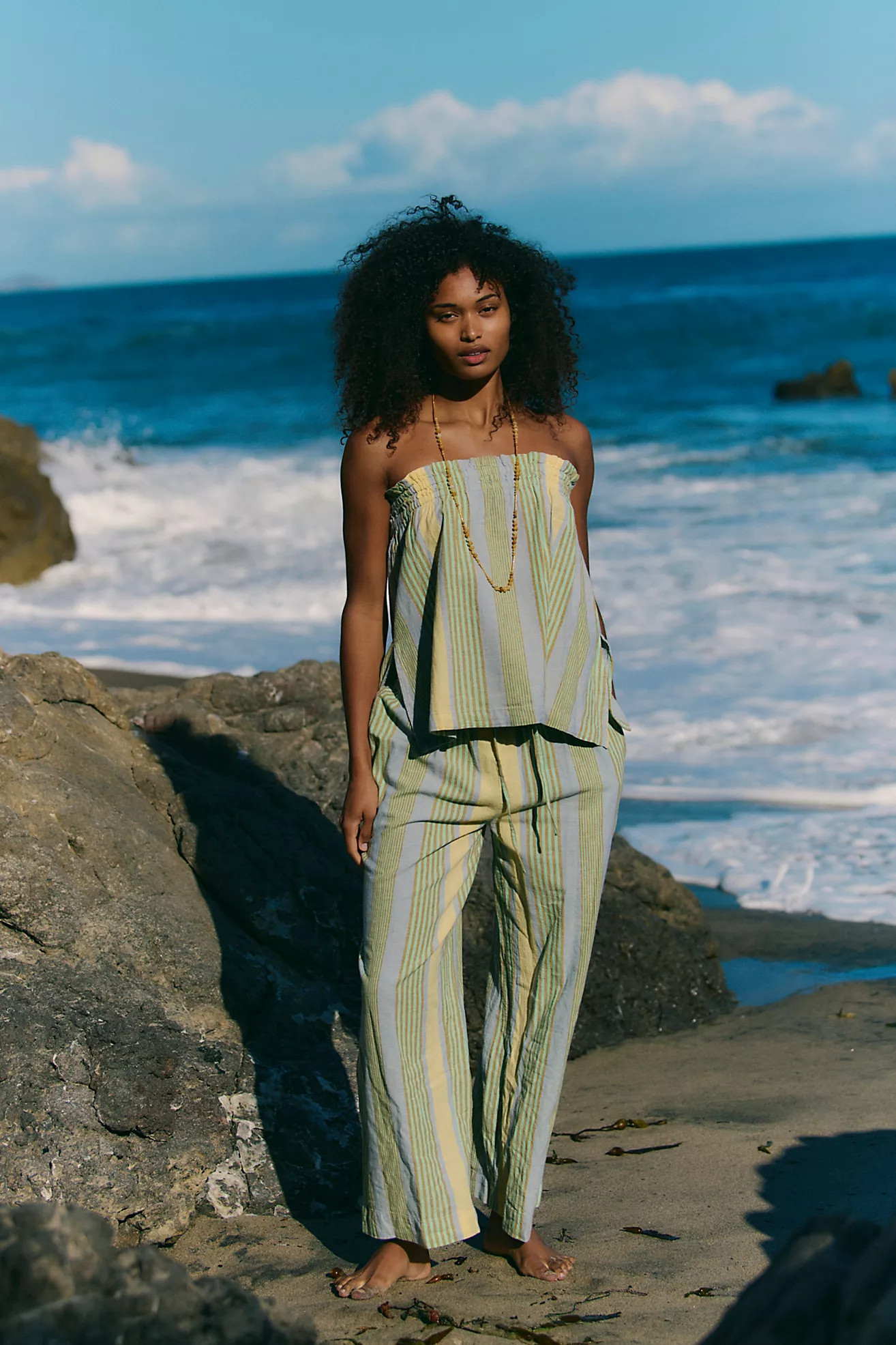 Corfu Striped Cotton-Linen Set | Free People (Global - UK&FR Excluded)