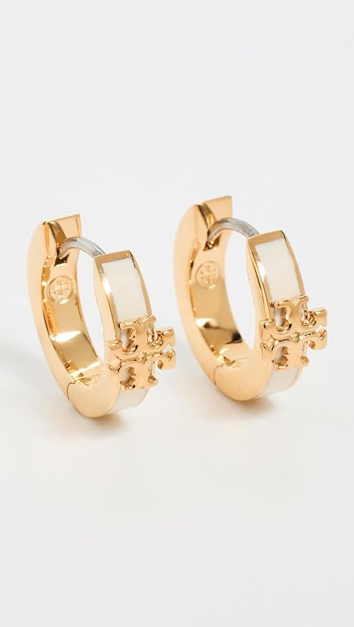 Tory Burch Women's Icon Enamel Huggie Earrings | Amazon (US)