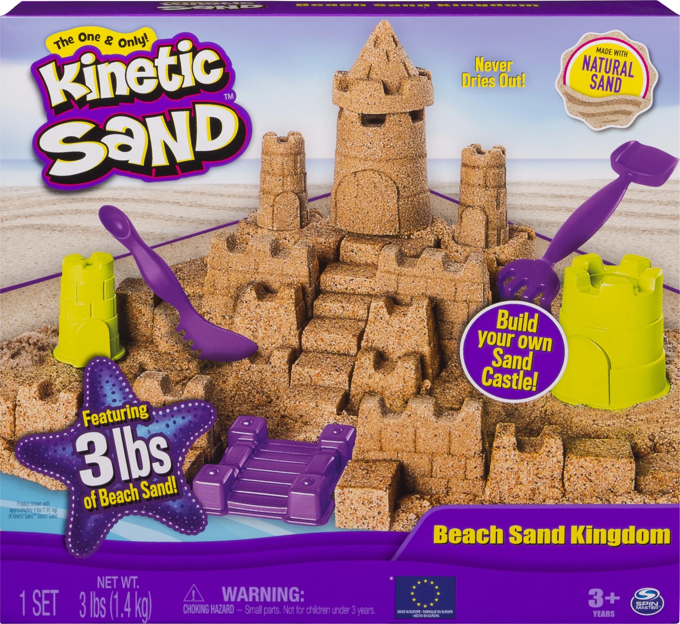 Kinetic Sand Beach Sand Kingdom Playset with 3lbs of Beach Sand, includes Molds and Tools, Play S... | Walmart (US)