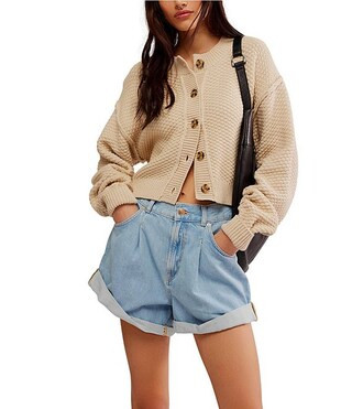 Free People Lila Textured Knit Button Front Long Sleeve Cardigan | Dillard's | Dillard's