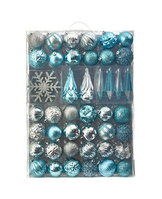 Nearly Natural Holiday Shatterproof, 52 Count Christmas Tree Ornament Box Set - Macy's | Macy's