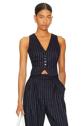 Favorite Daughter Favorite Vest in Navy Pinstripe from Revolve.com | Revolve Clothing (Global)