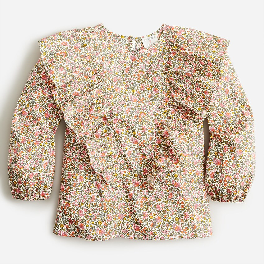 Girls' cotton poplin ruffle top | J. Crew US