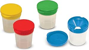 Melissa & Doug Spill-Proof Paint Cups - 4-Pack, Airtight Seal, Snap Lids | Amazon (US)