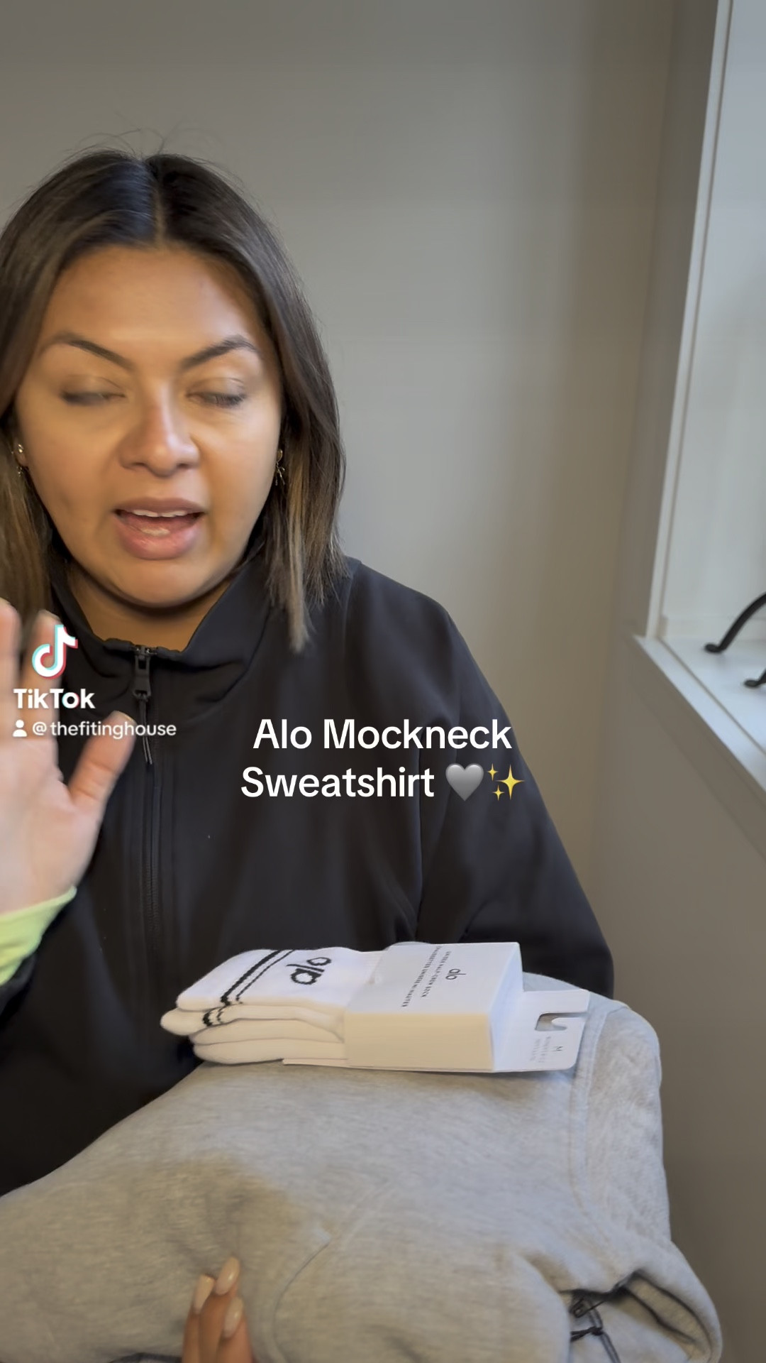 Alo haul 🩶 the best mockneck sweatshirt and totally sold on the socks! 

#LTKMidsize #LTKFindsUnder100 #LTKGiftGuide