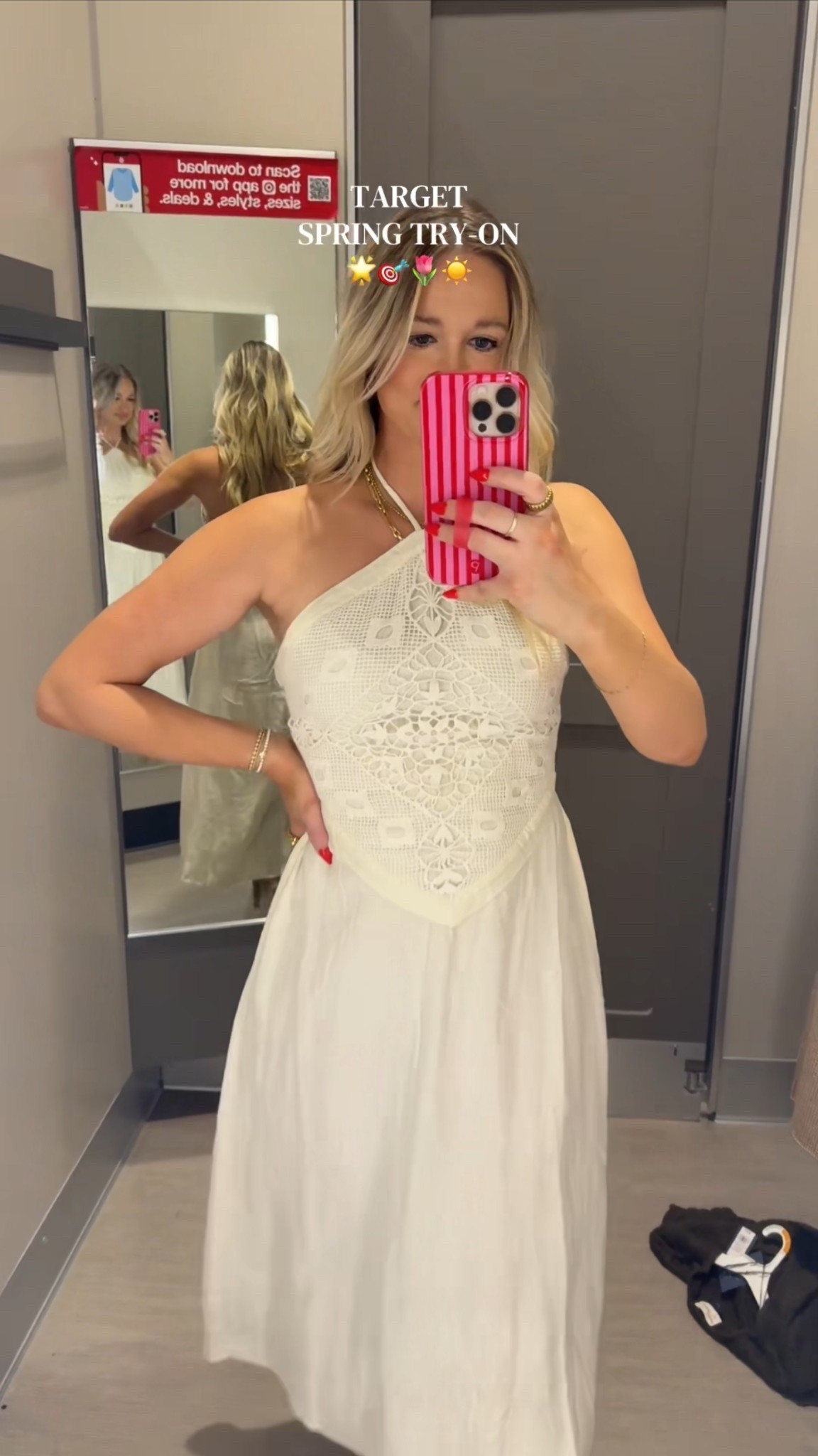 Halter top dress // white maxi dress // target western dress // Easter dress 