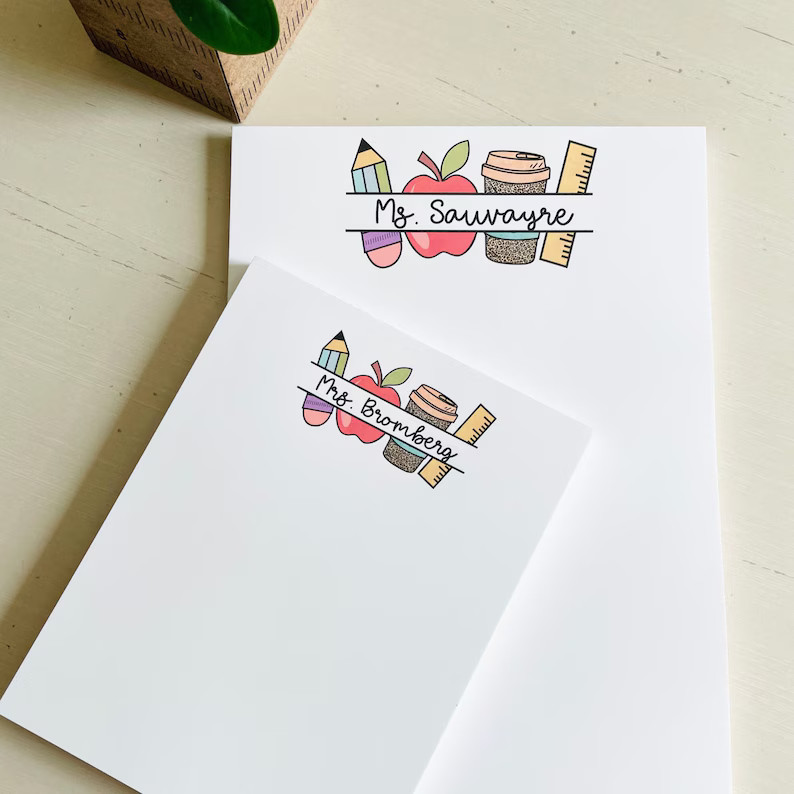 Teacher Gift, Customizable Notepad, Back to School, End of Year Gift, Teacher Appreciation, Custo... | Etsy (US)