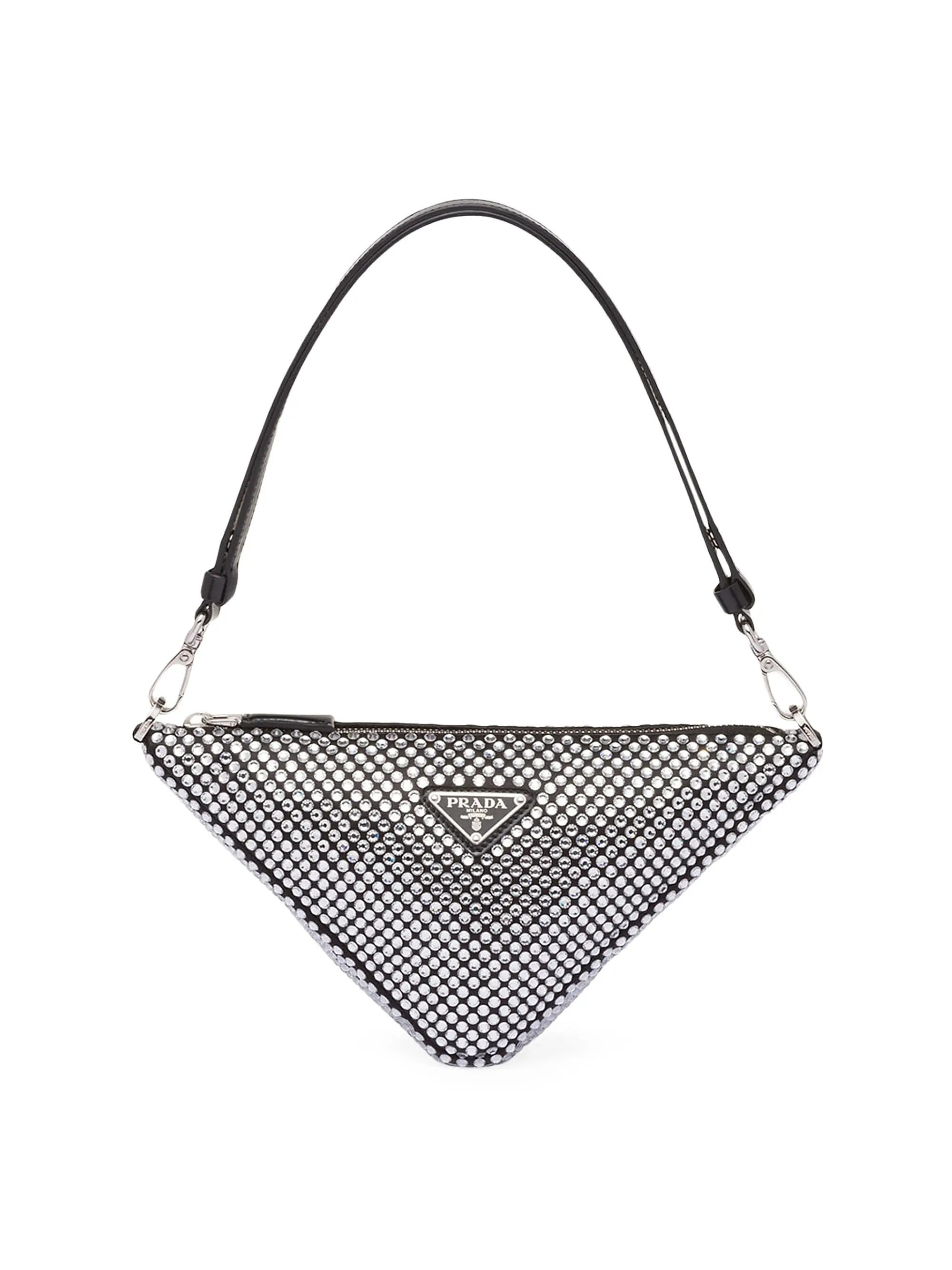 Triangle Satin Mini Bag with Crystals | Saks Fifth Avenue