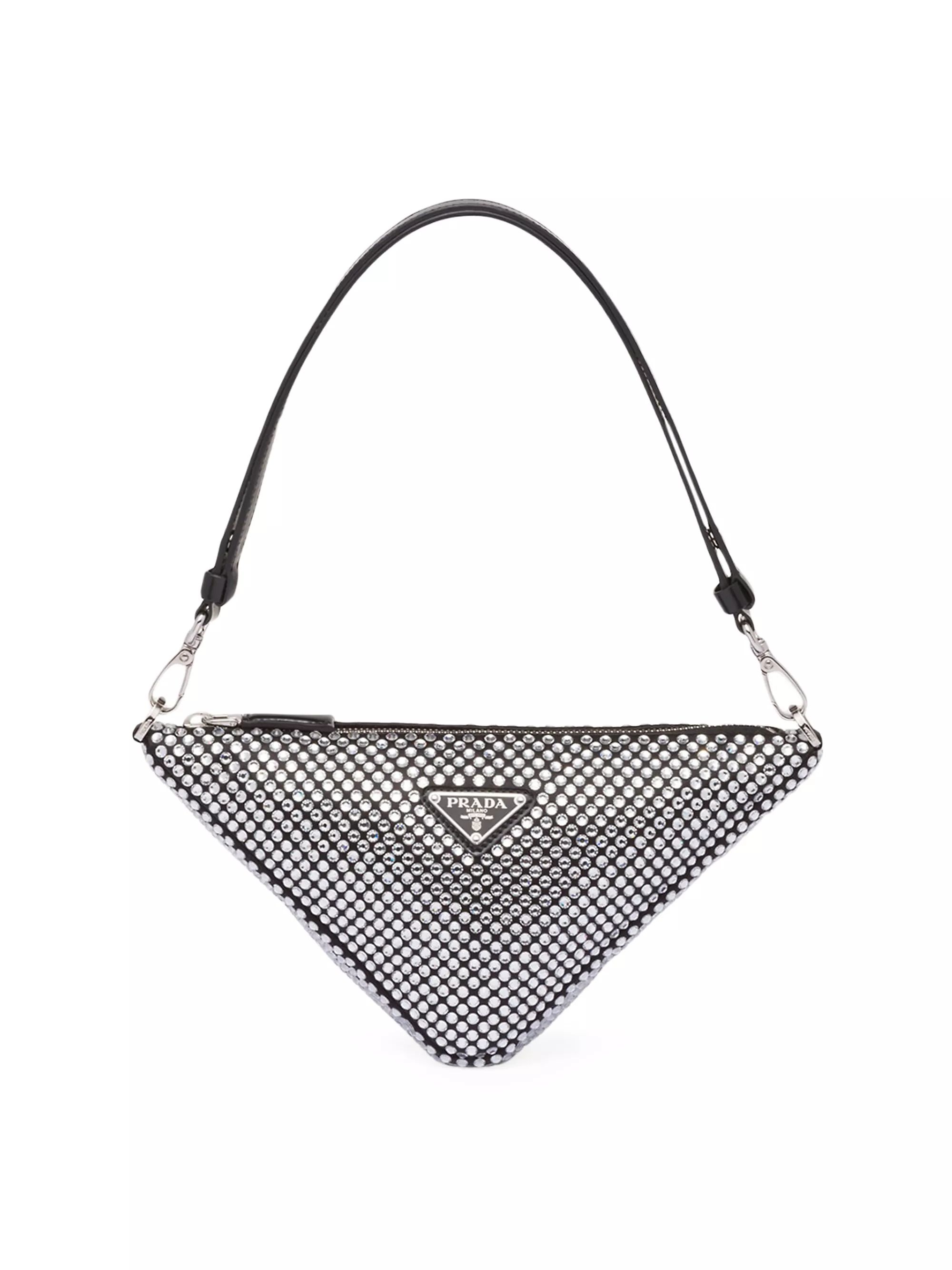 Triangle Satin Mini Bag with Crystals | Saks Fifth Avenue