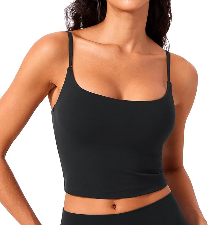CRZ YOGA Butterlift Womens Scoop Neck Longline Sports Bra - U Back Adjustable Straps Workout Crop... | Amazon (US)