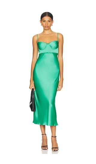 Florianne Dress in Green Midi Dress | Kelly Green Dress | Emerald Green Dress | Revolve Clothing (Global)