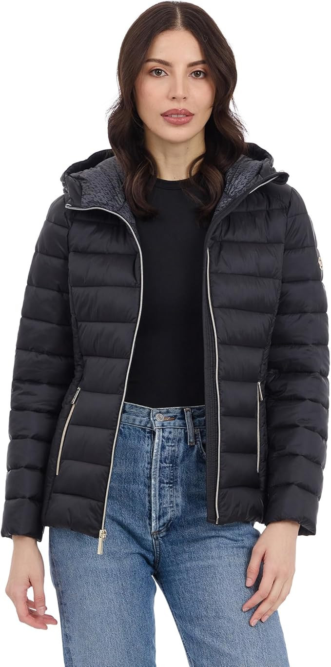 Michael Kors womens Packable Puffer Jacket, Lightweight Down Alternative | Amazon (US)