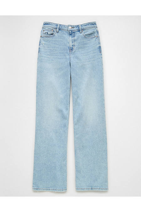 AE Dreamy Drape Stretch Super High-Waisted Baggy Wide-Leg Jean Women's Salty Air 0 Regular | American Eagle Outfitters (US & CA)