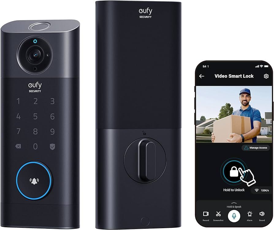 eufy Security S330 Video Smart Lock, 3-in-1 Camera+Doorbell+Fingerprint Keyless Entry Door Lock,B... | Amazon (US)