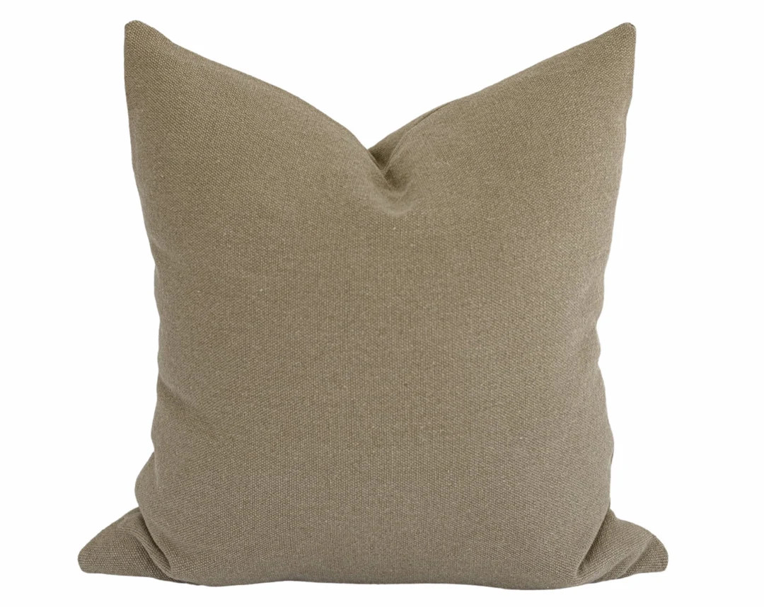 Muted Brown Linen Pillow Cover, Fall Pillow Covers 18x18, Faded Linen Throw Pillow, Chocolate Pil... | Etsy (US)