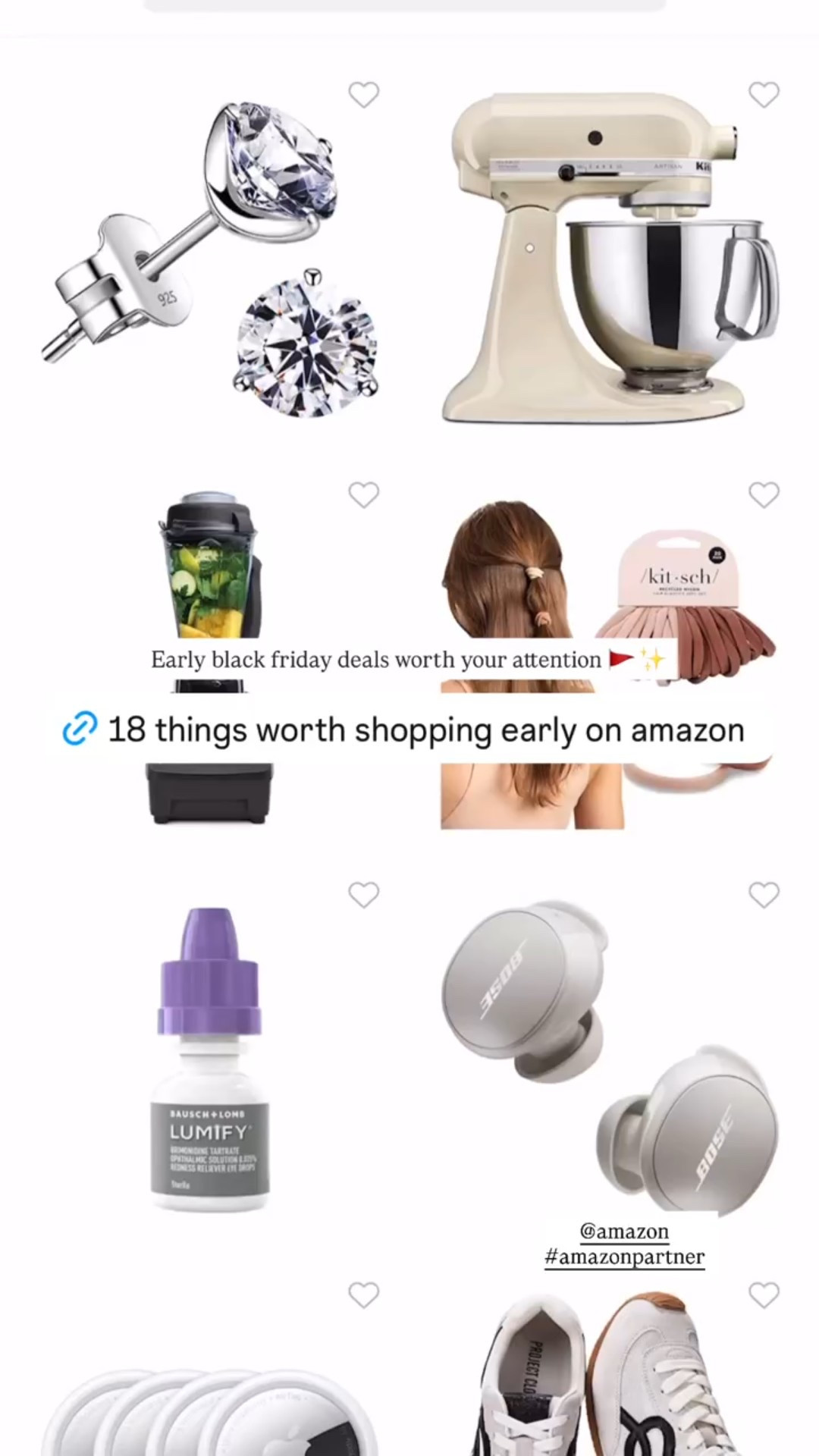 Sharing some of my top Amazon early Black Friday deals! Many of these products are likely to sell out so if there is something you are really eying, don’t wait! 

My favorite Amazon studs are the perfect every day jewelry accessory  for just $18 • Dyson Airwrap hair drier (27% off)  and our favorite Dyson vacuum (39% off) are both on super sale • Seed probiotics that I take every single day and that have made my belly feel so much better • Project Cloud shoes are my every day casual shoe for under $40 • Amazon Kindle for just $106 • plus so many more including Stanley mugs, Nike running shoes, JBL speakers, KitchenAid Artisan Mixer, Vitamix 5200 blender • I own all of these and would 100% buy again. Black Friday is upon us friends. I hope you find what you need and save yourself some money! 

#LTKFindsUnder50 #LTKCyberWeek #LTKHome
