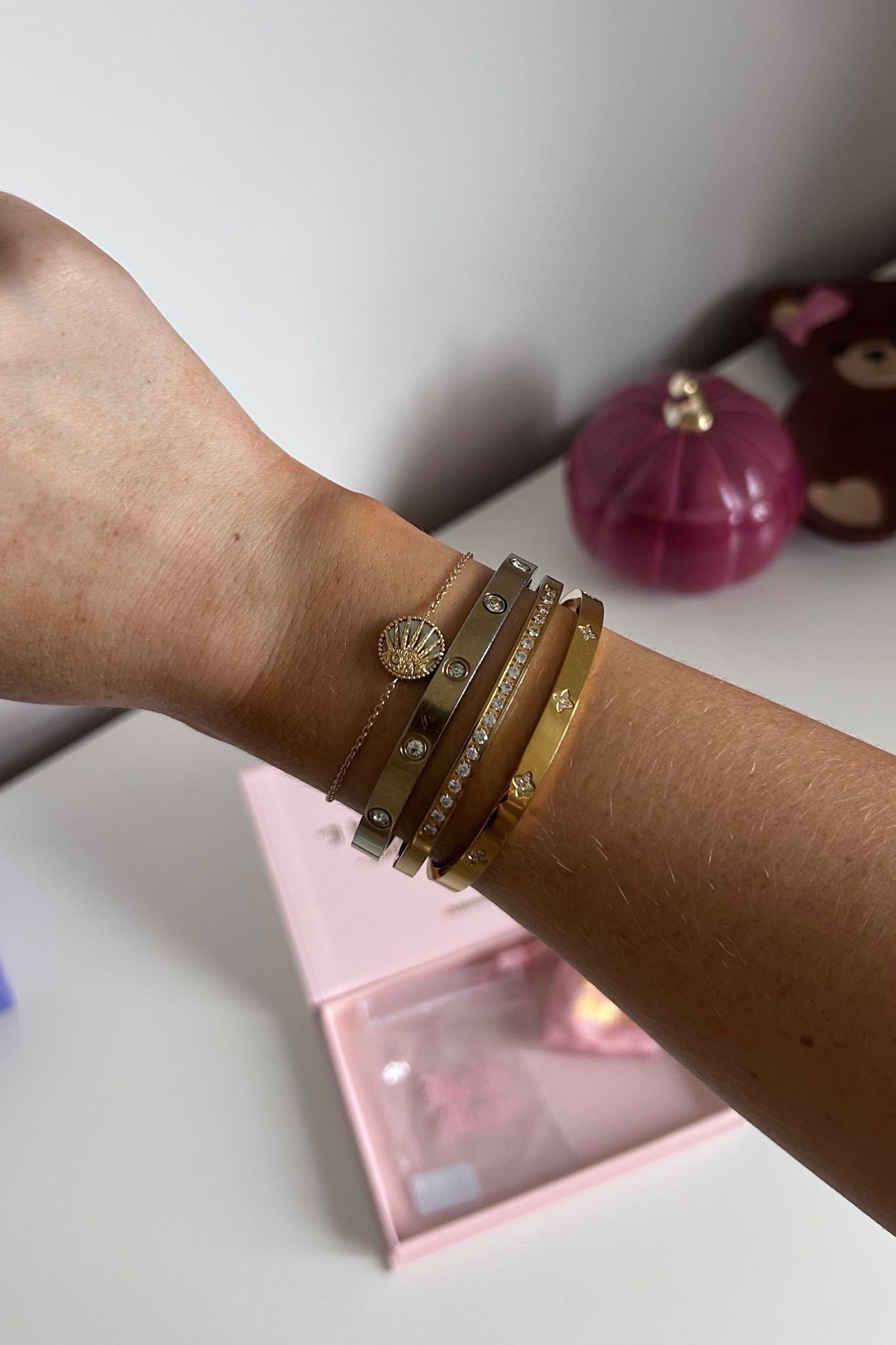the stack is stacking🥰

#bohomoon #goldjewellery #goldbangle #bracelet #bracelets #goldbracelets #braceletstack 

#LTKuk