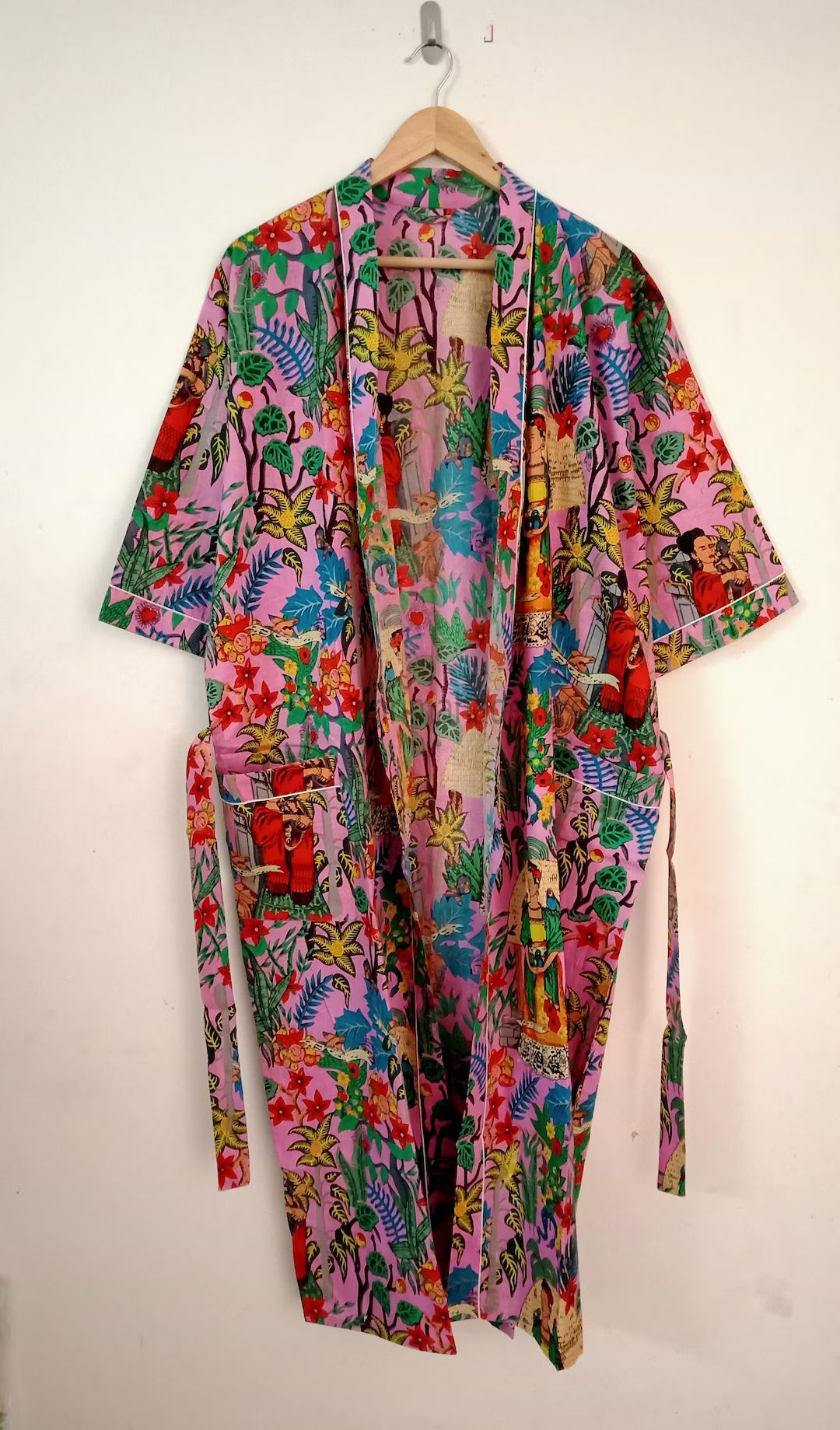 Frida Khalo Robe, Dressing Gown, Unique Gift, Bridesmaid Dress, Kimono Dressing Gown, Loungewear ... | Etsy (US)