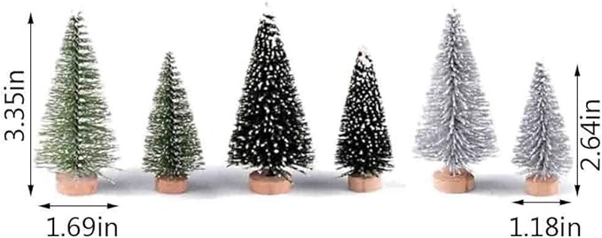 Haodeba 18Pcs Miniature Pine Trees Sisal Trees with Wood Base Christmas Tree Set Tabletop Trees f... | Amazon (US)