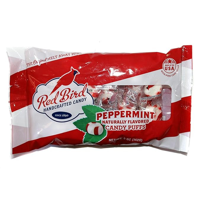 Red Bird (1) Bag Peppermint Candy Puffs - The Original Melt Away Mint - Naturally Flavored Handcr... | Amazon (US)