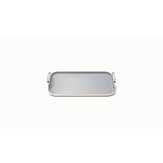 Square 11 .5 in. Ceramic Nonstick Double Burner Skillet in Cream | The Home Depot