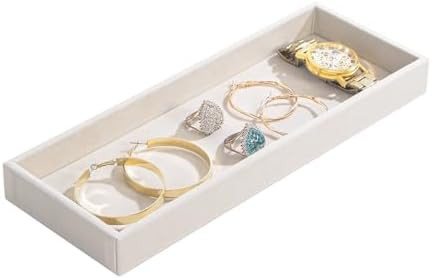 Divided Drawer Organizer Tray, Velvet Jewelry Storage Tray, Necklace Bracelet Ring Earring Displa... | Amazon (US)