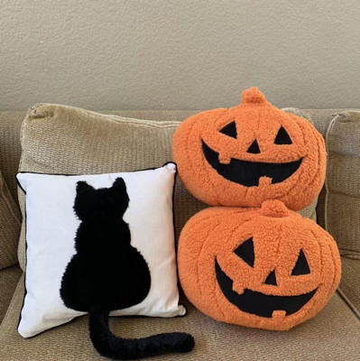 Sherpa Pumpkin Throw Pillow Orange - Hyde & EEK! Boutique™ | Target