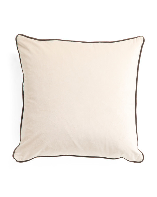 20x20 Made In Usa Velvet Contrast Trim Luxury Pillow | TJ Maxx