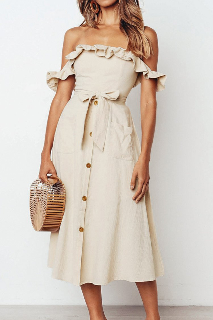 Off The Shoulder Smocked Dress | Cupshe