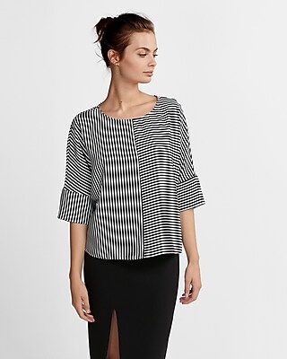 Express Womens Petite Striped Cocoon Top | Express