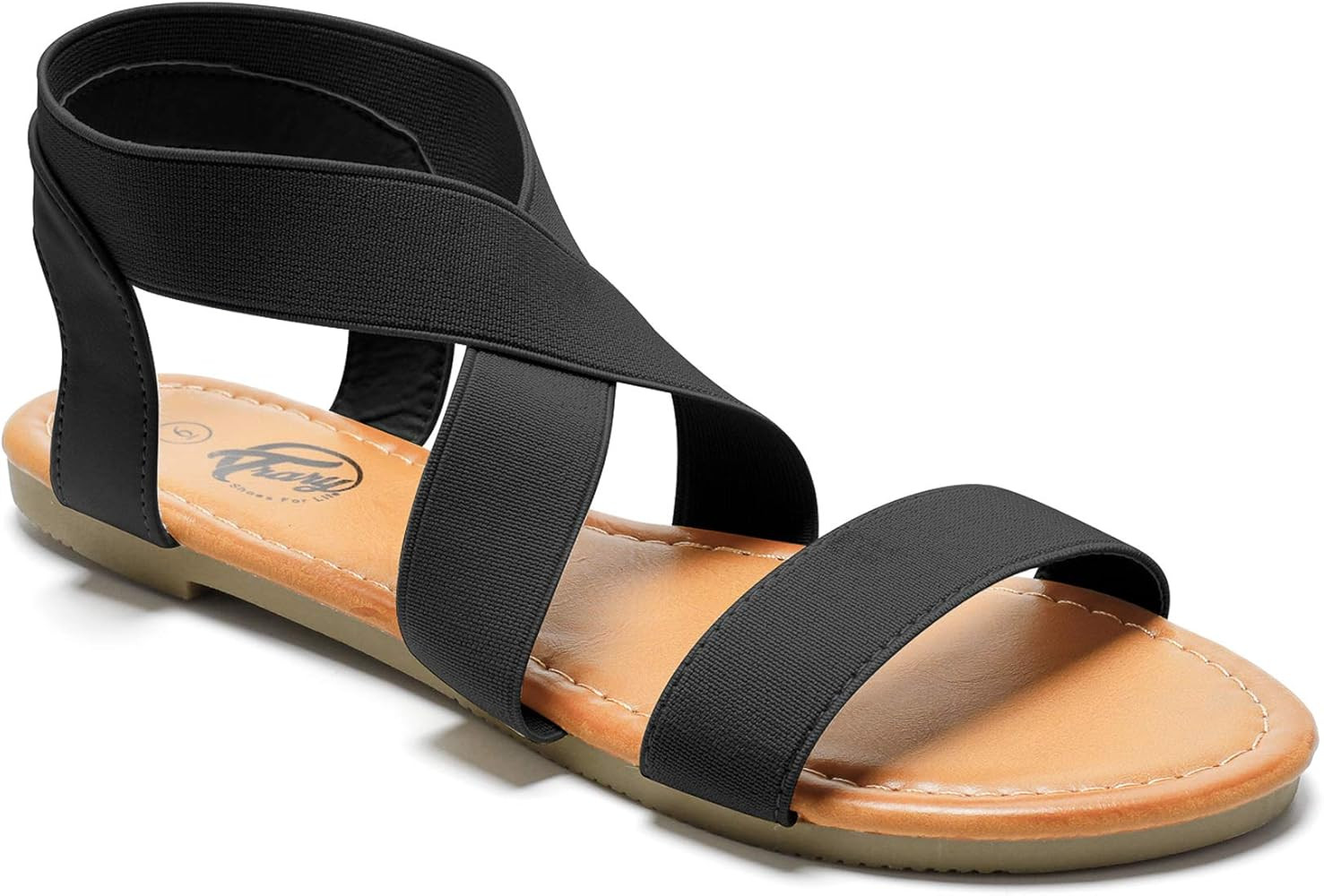 Trary Elastic Cute Flat Sandals for Women | Amazon (US)