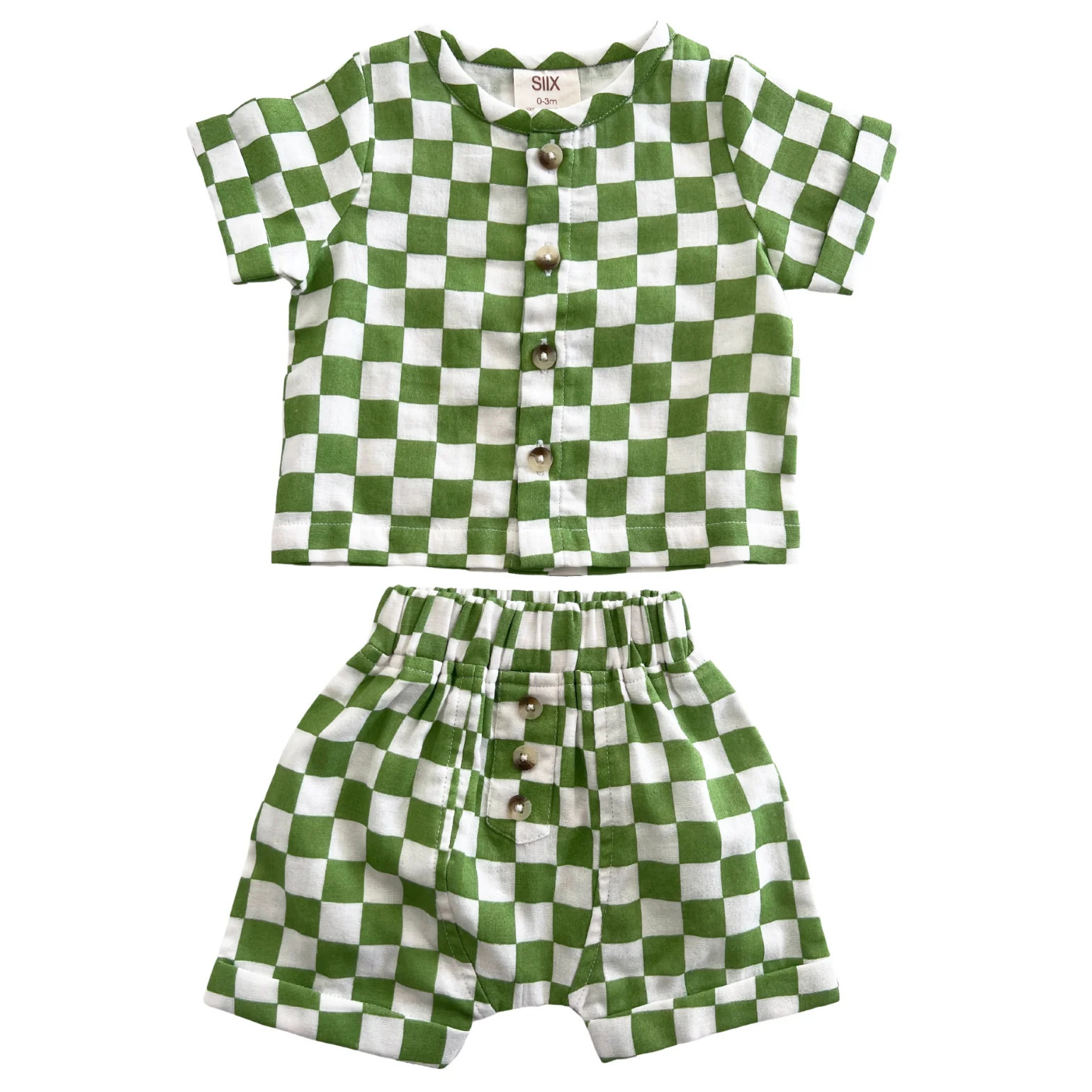 Lime Checkerboard / Organic Finley Set | SpearmintLOVE