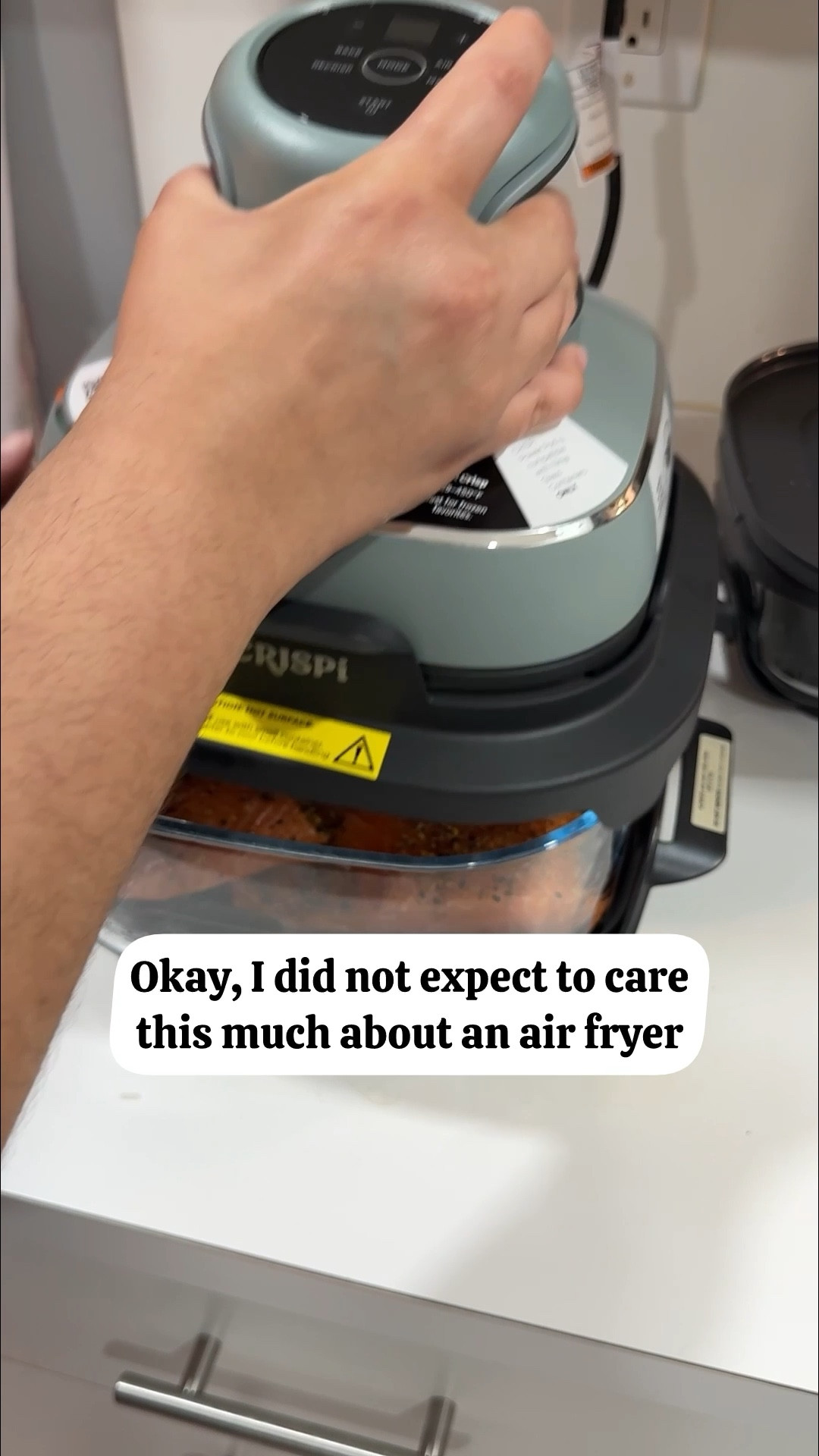 I didn’t think an air fryer would make this much of a difference… but here we are.

Our old air fryer/oven combo died after 5 years, and as much as I wanted to pretend I could survive without one… dinner said otherwise.

We got the Ninja Crispi 4-in-1 and it just fits our life better. It’s smaller, it’s glass (which I feel way better about), and I can cook in it, put a lid on, and store it. No extra dishes, no extra steps.

It comes with two sizes so I can make a little or a lot, cooks super fast, and you can get extra containers which honestly just makes sense.

Not life-changing… but also kind of life-changing if you’re the one making dinner every night.

Save this if you’re in your “what’s for dinner again” era or send it to someone who is 😅

#LTKfoodie #LTKmomlife #LTKHome