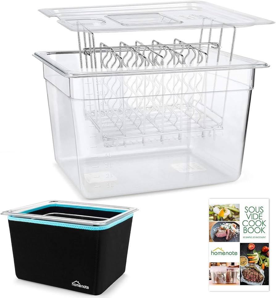 HOMENOTE Container 12 Quart with Lid & Rack and Sleeve - BPA Free Complete Sous Vide Accessories ... | Amazon (US)