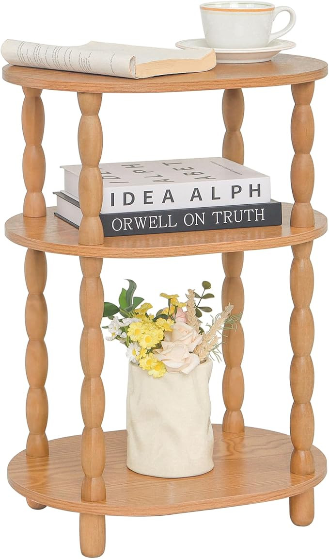 MaxSmeo End Table, Small Side Table for Small Spaces, Modern Oval Night Stand Accent Table for Li... | Amazon (US)