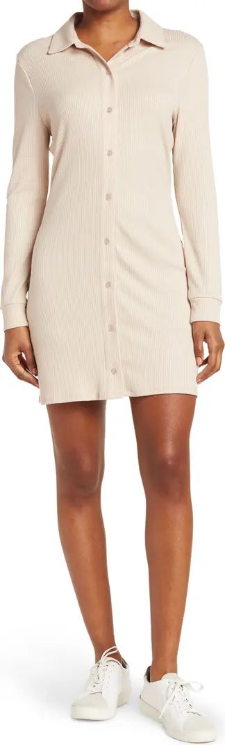 Button-Up Mini Shirt Dress | Nordstrom Rack