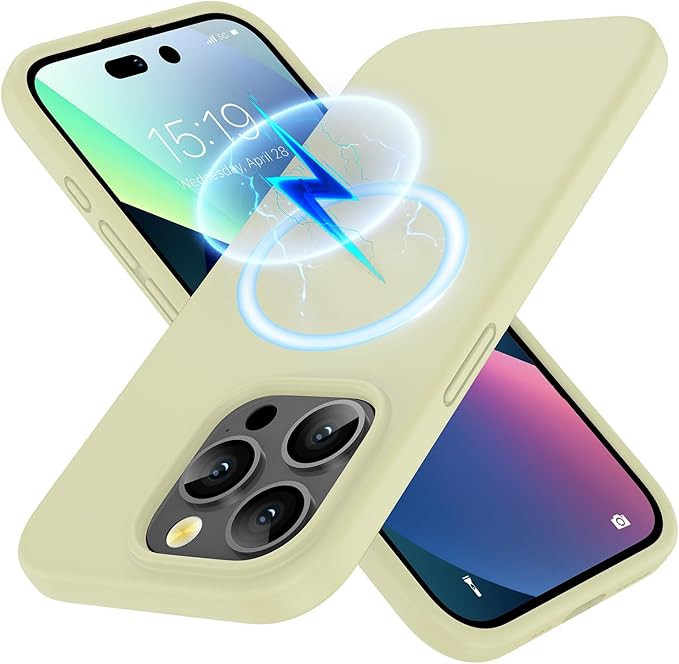 Kimguard Silicone Magnetic Case for iPhone 15 Pro Magsafe Case Silicone Phone Case with Microfibe... | Amazon (US)